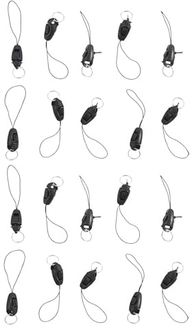 Pchnfei 20Pcs/lot Black Detachable Buckle Mobile Phone Accessories Pendant Buckle Small Sling Anti-Lost Lanyard Cords Hanging Head Keychains Hooks, Fasteners