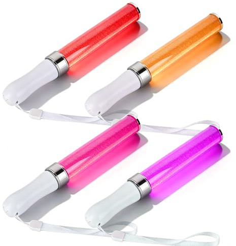 GOMETY Juego de 4 barras luminosas LED, 15 colores, accesorios para fiestas, juego de luces luminosas, juego de fiesta, juguetes luminosos, artículos de fiesta, para Navidad, fiestas, conciertos