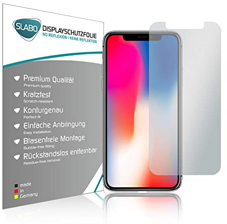 Slabo 4 x Displayschutzfolie kompatibel mit iPhone X | iPhone XS | iPhone 11 Pro Displayfolie Schutzfolie Folie Zubehör No Reflexion MATT - entspiegelnd Made IN Germany