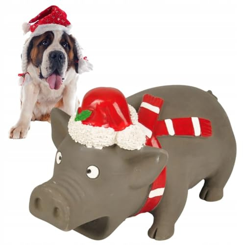 Flamingo 518220 Hs Weihnachten Latex Schwein Mit Mutze 21 cm