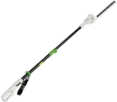 Wolf Creek HT50 500W Electric Hedge Trimmer Telescopic Long Reach Pole - 1.85m Extendable - 466mm Cutting Length - 150° Articulating Head - 10m Corded Power Cable