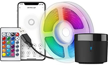 BroadLink Smart Remote Control Hub RM4 mini avec rétro-éclairage LED TV, TV contrôle All in One, bandes LED, climatiseur, compatible avec Alexa, Google Home, IFTTT