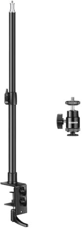 NEEWER Camera Table Mount with C Clamp, Pack of 2, 13.8-23.6 Inch Adjustable Desktop Light Stand, Table Tripod with 1/4 Inch Ball Head Cold Shoe Mount Adapter, Long Handle for DSLR, Max. Load 5 kg