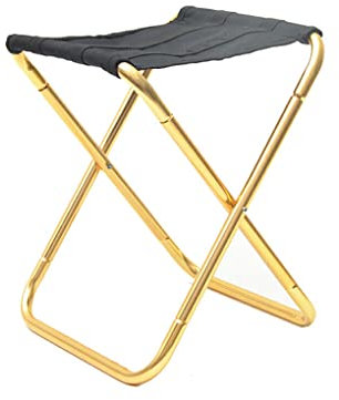 wueiooskj Faltbarer Hocker Tragbarer Anti Rost Stuhl Outdoor Camping Wandern Angeln Reisen Entspannender Sitz mit Aufbewahrungstasche Rot, Gold