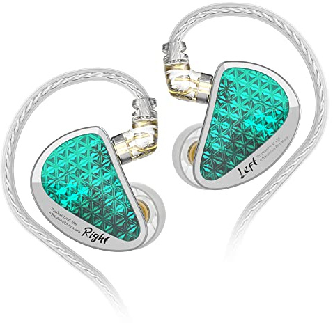 Linsoul KZ AS16 Pro 16BA Balanced Armature Drivers Earphones HiFi Bass in Ear Monitor Earphones with Detachable 0.75mm 2 pin Cable (Without Mic, Cyan)