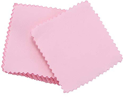 Bstepompre 50 Pack Jewelry Cleaning Cloth,Jewelry Polishing Cloth For Sterling Silver Gold Pink