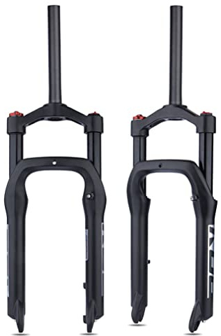 HIMALO 20 Pouces Fourche À Suspension Pneumatique pour Vélo 4.0 Fat Tire Course De 100mm Distance Moyeu 135mm 1-1/8 Tube Droit Verrouillage Manuel Fourche Snow Beach E-Bikes QR 9mm