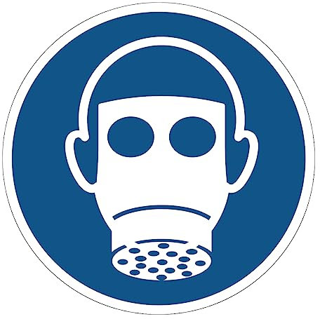 Mandatory NF ISO7010 Mandatory Mandatory Adhesive Sticker Round Laminated Water and UV Resistant Respiratory Tract Protection Mandatory Diameter 25 cm