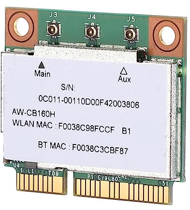 ASHATA WiFi-Netzwerkkarte, Netzwerkkarte Gigabit AC1300M PCI-E-Schnittstelle Unterstützung für 4.0 BCM94360HMB, WLAN -Karten-WiFi-Modul für Laptops