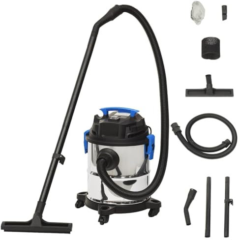 BaraSh Aspirador en seco y húmedo Plateado 1200 W 20 L Aspiradora Inyeccion Extraccion