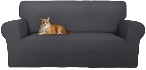 Cotopuro Sofa überzug 3 Sitzer (180-260cm) Stretch, Super Elastisch Sofabezug Mit Armlehnen,Kratzfester rutschfest Sofa Cover für Hunde Katzen und Haustiere, Weich und Bequem