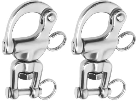 Be In Your Mind 2Pcs 316 Stainless Steel Snap Shackles Heavy Duty Swivel Eye Snap Shackle Marine Swivel Shackle for Sailboat Spinnaker Halyard 70mm