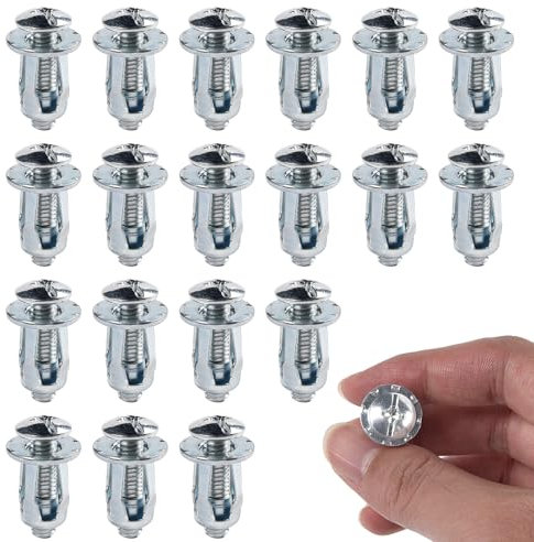 20 Stück Robuste Hohlwandanker, M6x25mm Hohlraumdübel Metall Hohlraum Metallanker Strapazierfähig, Jack Mutter für Trockenbau, Rigips, Eisenblech, Dünne und Weiche Wände, Bildern,Gardinenschienen