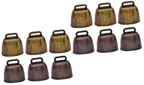 SEWACC 12 Pz Campana Di Mucca Mini Campane Da Pascolo Campanacci Delle Mucche Campana Del Bestiame Pascolo Campanello Di Servizio Assistenza Campanello Tintinnante Campane D'epoca