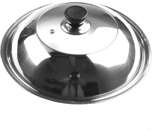 Coperchio in acciaio inox facile da usare per wok e pentole, mantiene il cibo caldo (30 cm)