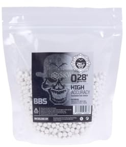 Bolas de 0,28 g Blancas para Airsoft no biodegradables. Bolsa de 2000 BBS - Marca Duel Code