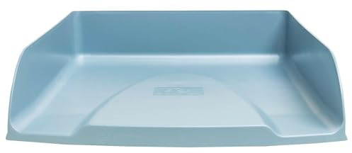 Exacompta - 1 x Briefablage Combo Styli Autentik – für Dokumente im A4+ Format – Maße: 34 x 25 x 6,5 cm – Etikettenhalter – für 500 Blatt – blau-grau