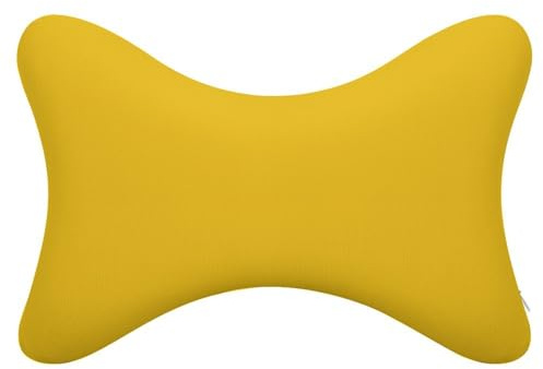 VFMKT Lot de 2 coussins de nuque de voiture ultra confortables et doux pour appui-tête de voiture - Jaune canard laiteux - Coussin appuie-tête universel respirant amovible pour conduite, voyage,