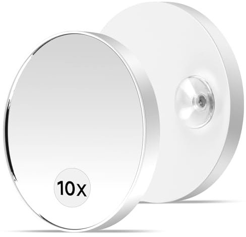AWAMRWA Specchio Ingranditore 10x, Ventosa per Montaggio a Parete, Diametro 2,87 Pollici, 9,5LX 8,5B cm, Specchio Ingranditore per Trucco