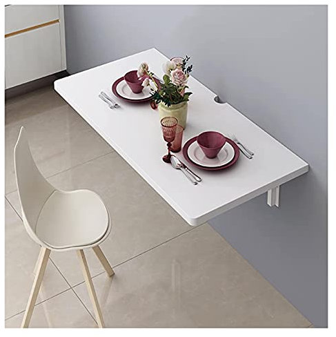 Klappbarer Wandtisch für Küche, Schlafzimmer, Balkon, wandmontierter Esstisch in 18 Größen, platzsparendes Design, einfach zu installieren