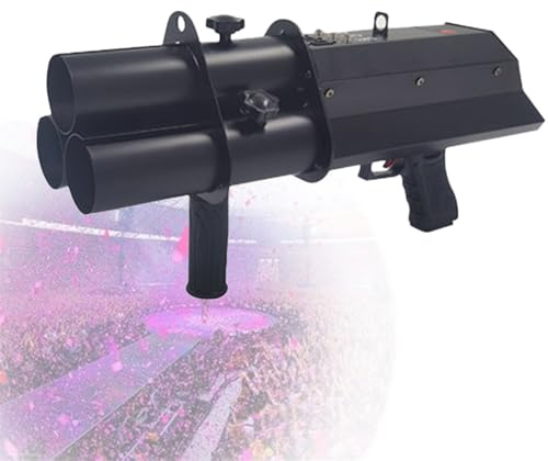 MáQuina De CañóN De Confeti ElectróNica, MáQuina Rociadora De Pistola Lanzadora De Confeti PortáTil Recargable De 3 Cabezales, Accesorios Para Discotecas, Para Fiestas,Withoutlight