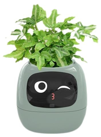 Quystetes Ivy - Maceta inteligente, maceta pequeña recargable por USB para decoración de interiores, hace que cultivar plantas sea fácil y divertido, color verde