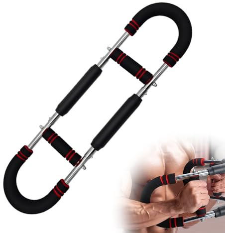 Twister - Allenatore per braccia, a forma di U, regolabile, per allenamento della forza, per muscoli pettorali, braccia, spalle, addome, schiena, attrezzi per il fitness a casa (rosso-nero)