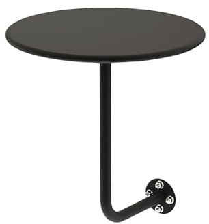 ZENSTYW Runt bord för väggmontering, järnbord för väggmontering, bistrobord, cocktailbord, kaffematbord för hem, kök, terrass, café, bistro, platsbesparande (svart)