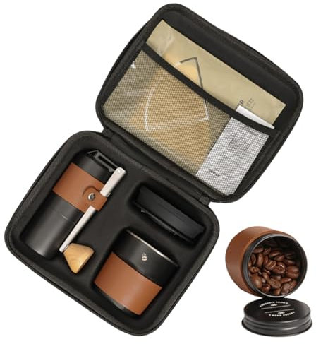 Cafetière de Camping | Moulin à Café Manuel - Moulin à Grains Multifonction Portable avec Sac de Transport pour Randonnée Voyage Plage et Maison