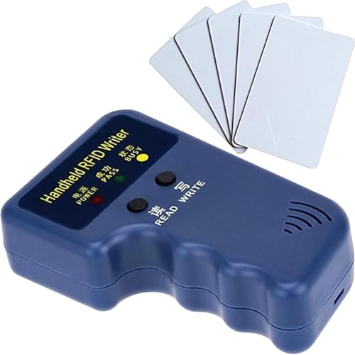 Godely Llavero de mano RFID de 125 kHz con lector inteligente, copiadora, con 10 tarjetas de llave grabables T5577