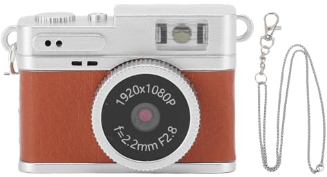 Annadue Caméra Numérique, Appareil Photo Vintage FHD 1080p pour Enfants, écran Couleur de 0,96 Pouce 2MP, Lumière de Remplissage LED 128 Go, Compact Portable pour Le Voyage (Brown)