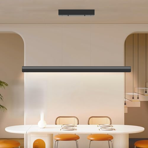 lichtvoll Pendelleuchte Esstisch 120cm, dimmbare Hängelampe mit Gestensteuerung, 10–100% Helligkeit & 3000K/4500K/6500K Farbtemperatur einstellbar, moderne Esstischlampe für Esszimmer, Büro