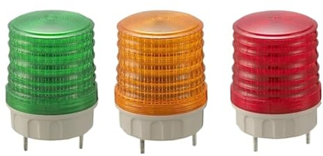 AIRUIXI luci di Segnalazione industriali Verde Giallo Rosso 12v 24v 110v 220v Piccola Luce di Segnalazione Interruttore a Tre modalità Strobo Flash Sempre Acceso Lampada LED di Avvertimento(RED-12V)