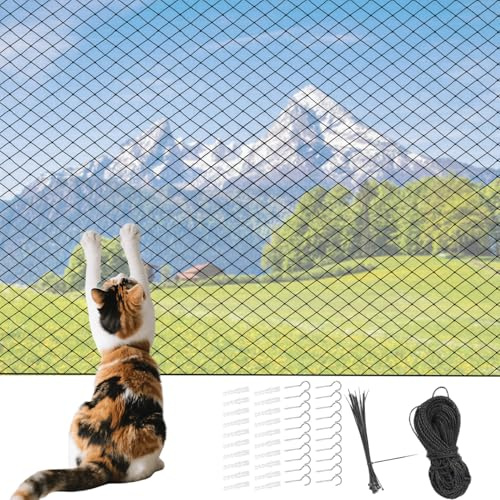 Katzennetz auf dem Balkon, Sicherheitsnetz für Haustiere, Sicherheitsgitter für Terrasse, Garten, Fenster, Innen- und Außenbereich