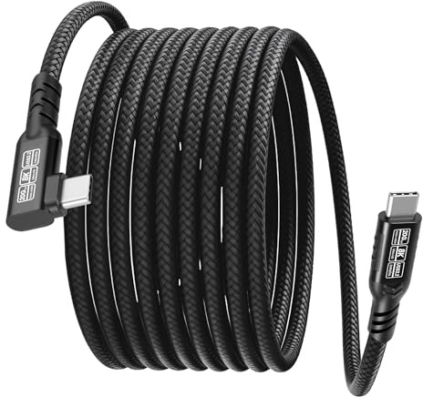 LUIRSAY USB C Kabel Winkel 90 Grad, 2m 240W USB C Schnellladekabel, USB 3.2 20Gbps, Video 8K@60Hz, 4K@240Hz/120Hz USB C Kabel Gewinkelt Typ C Ladekabel für Phone, Pad, Monitor, SSD, Dock, Switch