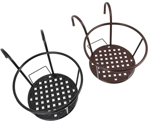 GRADENEVE Supporti per Fiori da Ringhiera Balcone in Ferro 2 Pezzi | Montaggio a Parete, Design Semplice e Ordinato, per Balcone Domestico e Stanza Studenti