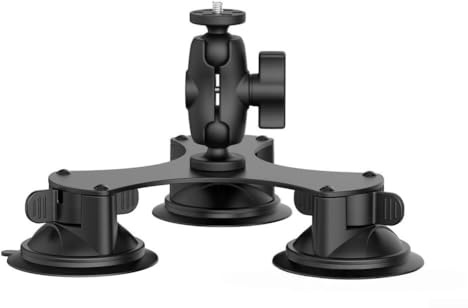 Soporte de cámara con ventosa con cabezal de bola de liberación rápida, kit de soporte de techo corredizo de coche para RV, soporte de vehículo sin taladro con tres ventosas, barra de 9 cm para DSLR y