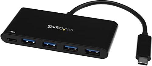 StarTech.com 4-Port USB 3.0 Hub mit Stromversorgung - USB-C to 4x USB-A - Kompakter USB C Hub - USB Typ C Hub mit PD 2.0 - Powered USB Hub | USB 3.2 Gen 1 SuperSpeed, Power Delivery Passthrough, Laptop-Hub, Adapter, MacBook, Kompakt