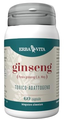ERBA VITA Integratore Alimentare di Ginseng - 60 Capsule - Utile in caso di stanchezza fisica e mentale