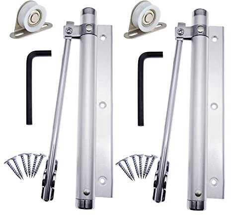 YUOIP® Chiudiporta a molla regolabile automatico,Corpo in lega di alluminio,Facile da installare,Staffa cuscinetto,per casa e ufficio 45kg (2 Pezzi)