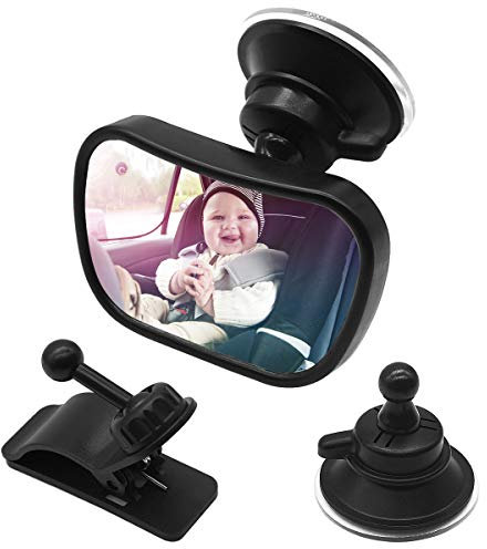 Netspower Baby Car Mirror Rear View Mirror Back Seat Child In Sight Safely Car Mirror 360 Degree Adjustable Shatterproof with Sucker and Clip Family Car Kids Supplies for Children Baby Kids