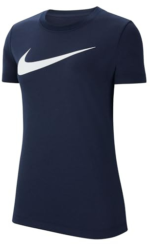 NIKE CW6967-451 W NK DF PARK20 SS TEE HBR T-Shirt Women's Obsidian/White Size L