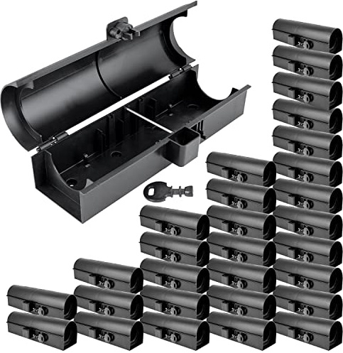 Köderstation Ratten Set Köderbox Garten Rohr Mausfalle Mäuse Rattenköderbox Box Rattenköderstation Rattenfalle Kinder- Haustiersicher Koederbox Auswahl 1-30 St. Petigi