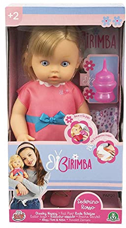 Grandi Giochi Birimba 8056379121978 Puppe mit Sitz, verschwindet mit heißem Wasser. Inklusive Zubehör-BRB00000, Farbe: Rot, Small, 8056379121978