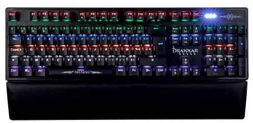 Konix Drakkar Clavier Gaming Filaire mécanique Helheim AZERTY - Anti-ghosting - 20 Effets Lumineux - Câble 1,7 m - Noir