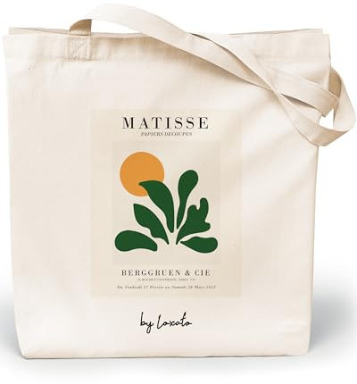 Loxato Stoffbeutel Bedruckt - Stofftasche - Baumwolltasche Bedruckt 100% B35 x H42 x T8 cm - Tragetasche Canvas-Stoff 220 g/m2 - Jutebeutel - Einkaufstasche Lange Henkel 70cm - Einkaufsbeutel