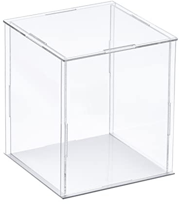 sourcing map Klar Vitrine Acrylbox Zusammenbauen Transparent 10x10x20cm | Staubdichte Box Vitrine, für Sammlerstücke, Kunsthandwerk