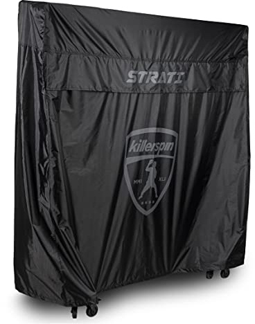 Killerspin MyT Strati Table Cover for Foldable Indoor and Outdoor Table Tennis Tables, 100% Polyester with PVC Coating, Black