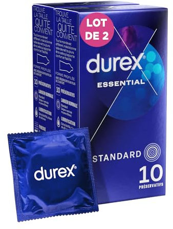 Durex - Préservatifs Extra Lubrifiés – Epais - 20 Préservatifs