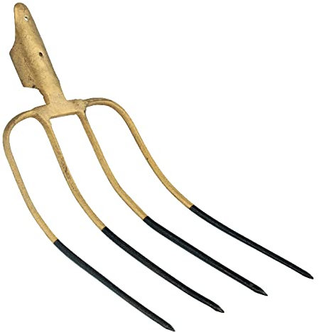 VERDELOOK | Forca Fieno con 4 Denti, Per Uso Agricolo e Giardinaggio Fai da Te, Manico venduto a Parte